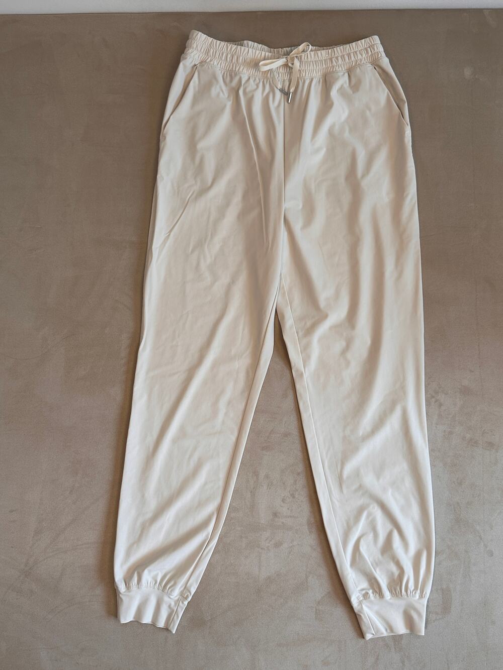 SleekTech Beige Tall Medium Joggers with Drawstring and Pockets